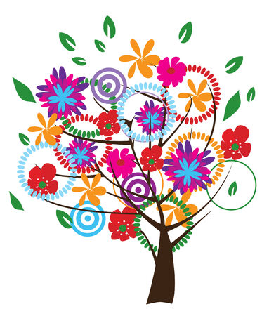 floral treeのイラスト素材