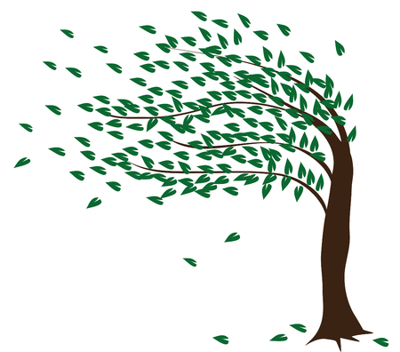 tree in the windのイラスト素材