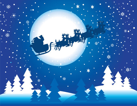 country holiday background with santa clausのイラスト素材