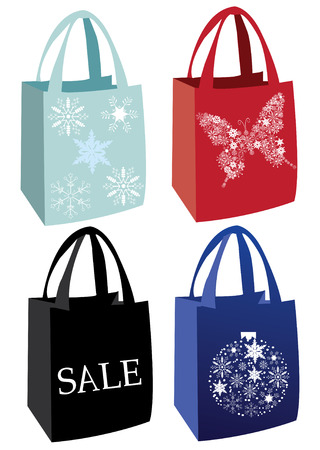 holiday shopping bagsのイラスト素材
