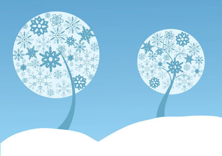 snow treesのイラスト素材