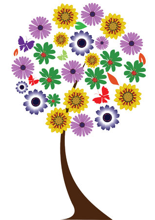 floral treeのイラスト素材