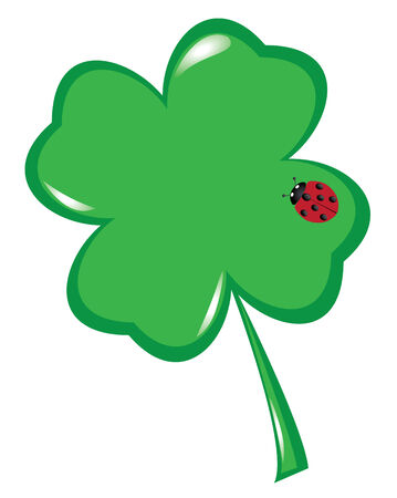 vector shamrock with ladybugのイラスト素材