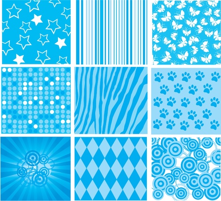 blue patternsのイラスト素材