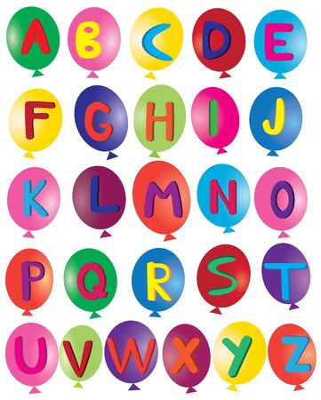 balloons with alphabet lettersのイラスト素材