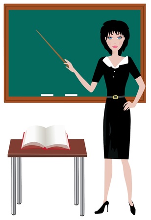 vector teacher in the classroomのイラスト素材