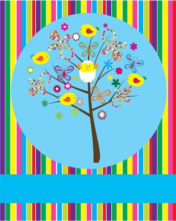vector baby shower treeのイラスト素材