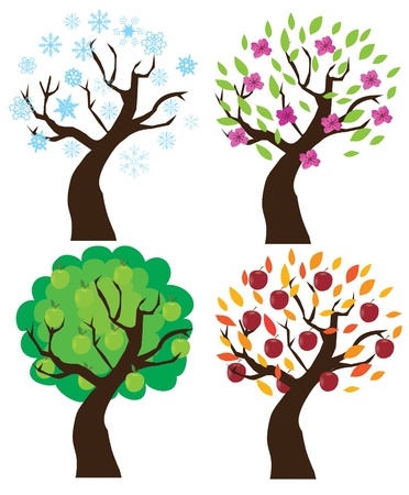apple treesのイラスト素材