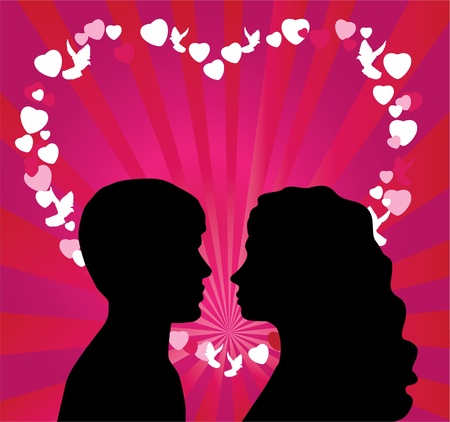 vector romantic coupleのイラスト素材