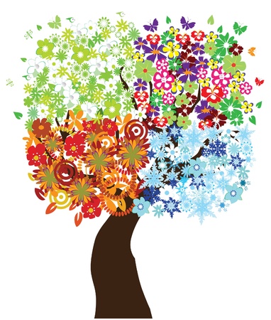 vector season treeのイラスト素材