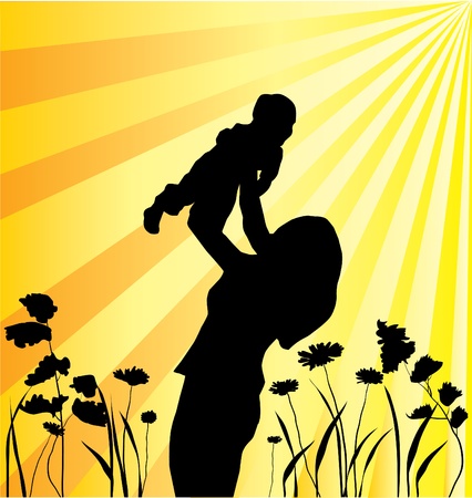 vector mother and childのイラスト素材
