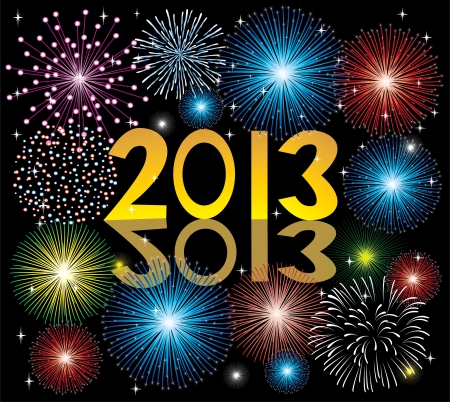 2013 fireworksのイラスト素材