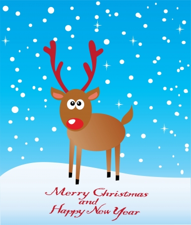 vector card with reindeerのイラスト素材