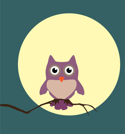 vector owl in the moonlightのイラスト素材