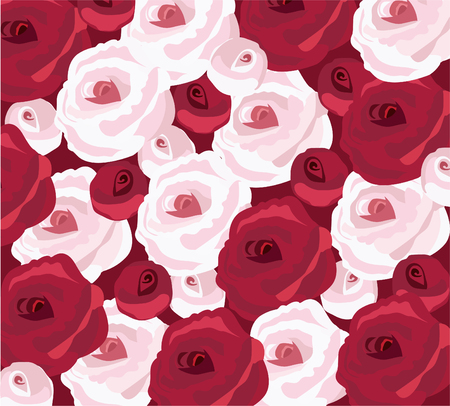 vector rose seamless backgroundのイラスト素材