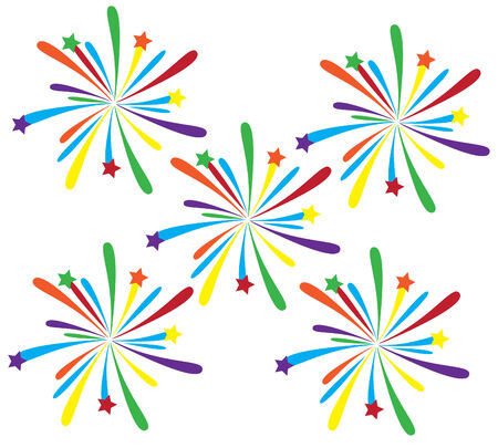 vector fireworksのイラスト素材