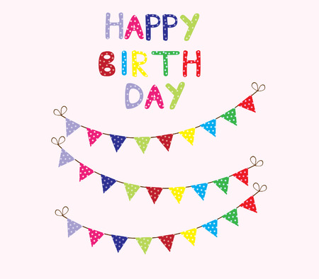 vector bunting birthday cardのイラスト素材
