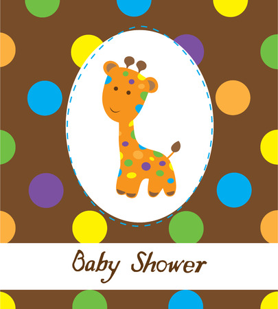 vector cute baby shower cardのイラスト素材