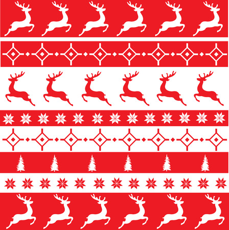 vector illustration of Christmas ornament background with deerのイラスト素材