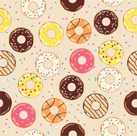 vector illustration of seamless donuts backgroundのイラスト素材