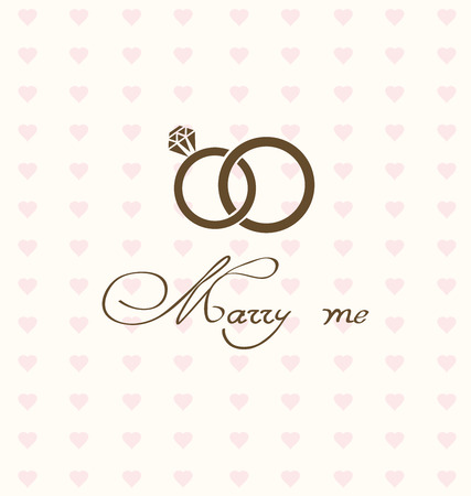 vector illustration of wedding card with ringsのイラスト素材