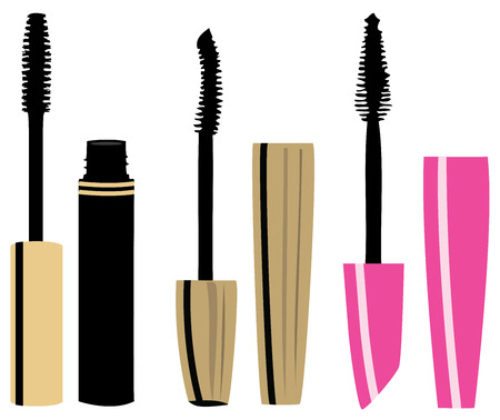 illustration of mascara make up isolated on white backgroundのイラスト素材