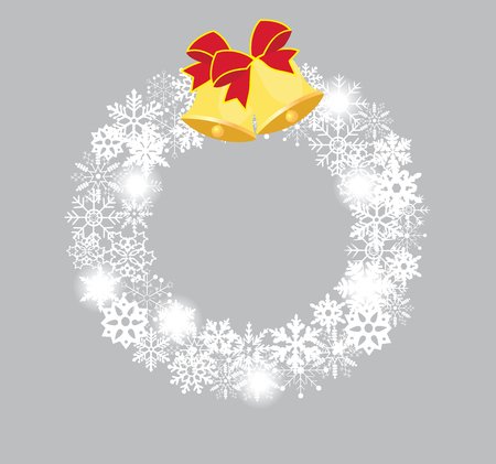 illustration of a Christmas wreath with bellsのイラスト素材
