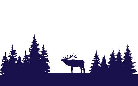 vector illustration of a Christmas deer backgroundのイラスト素材
