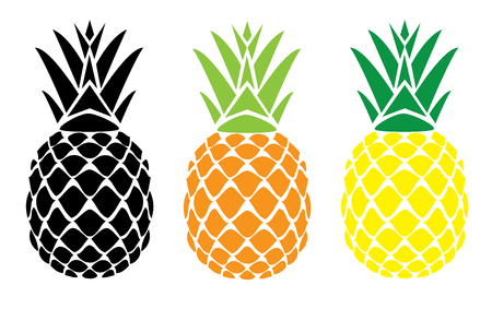 vector illustration of a fruit pineapple isolated on white backgroundのイラスト素材