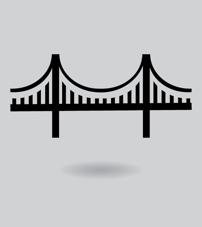 vector illustration of a golden gate bridge icon.のイラスト素材