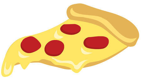 vector illustration of pepperoni pizza sliceのイラスト素材