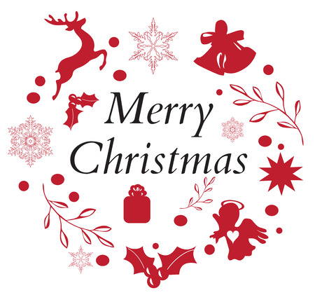 vector illustration of a Christmas wreath. holiday background.のイラスト素材