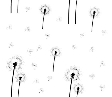 vector illustration of abstract seamless dandelion pattern background.のイラスト素材