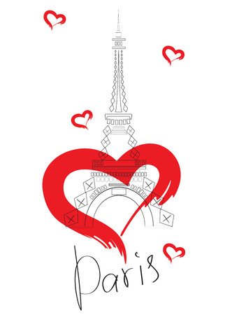 Paris Eiffel tower icon.のイラスト素材