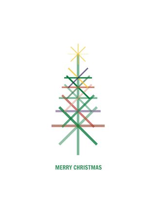 vector illustration of an abstract Christmas tree isolated on white background.のイラスト素材