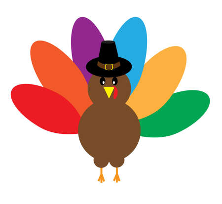 vector illustration of a cute Thanksgiving turkey.