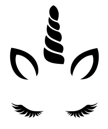 vector illustration of a cute unicorn face.のイラスト素材