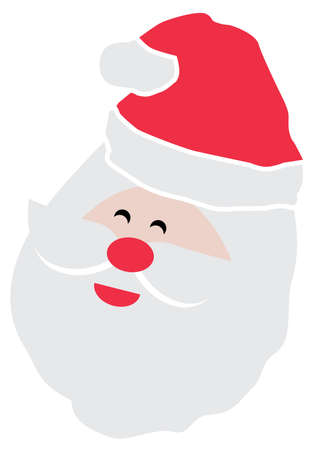 Vector Illustration of Santa Claus Face Isolated on White. Merry Christmas background.のイラスト素材