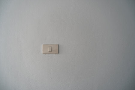 Wall light switch, used to turn on and off, clean white.