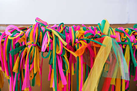 Seven colors of cloth were tied together, a mystical belief.