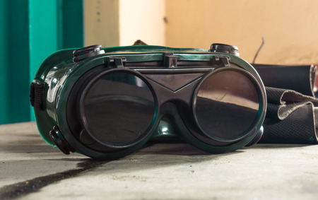 Goggles of a factory workerの写真素材