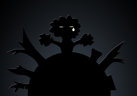 Deforestation paintingの写真素材