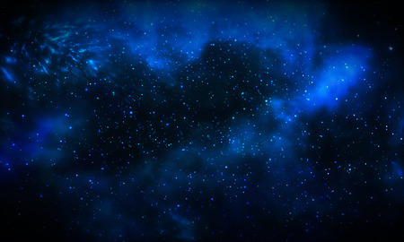 Beautiful blue galaxy backgroundの写真素材