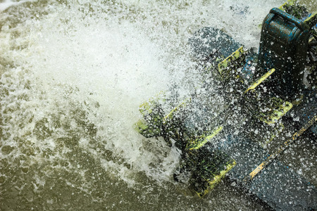 The rusty old water mill close up.の写真素材