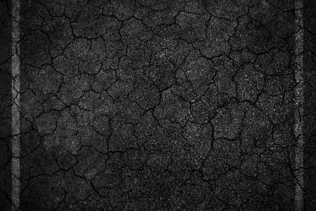 Crack asphalt Road Texture with White Stripsの写真素材