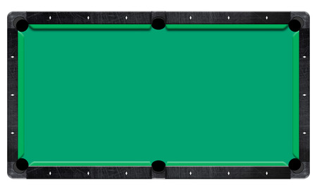 3D illustration billiard table, top view isolated white background. Path included