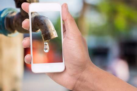 Take photo by smart phone concept