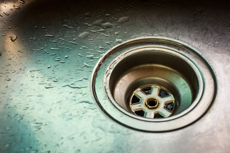 Bathroom wash basin drain outletの写真素材