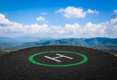 Heliport with blue skyの写真素材