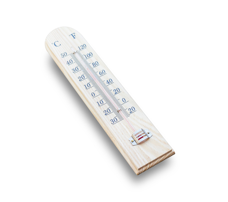 Meteorology Thermometer isolate on white backgroundの写真素材